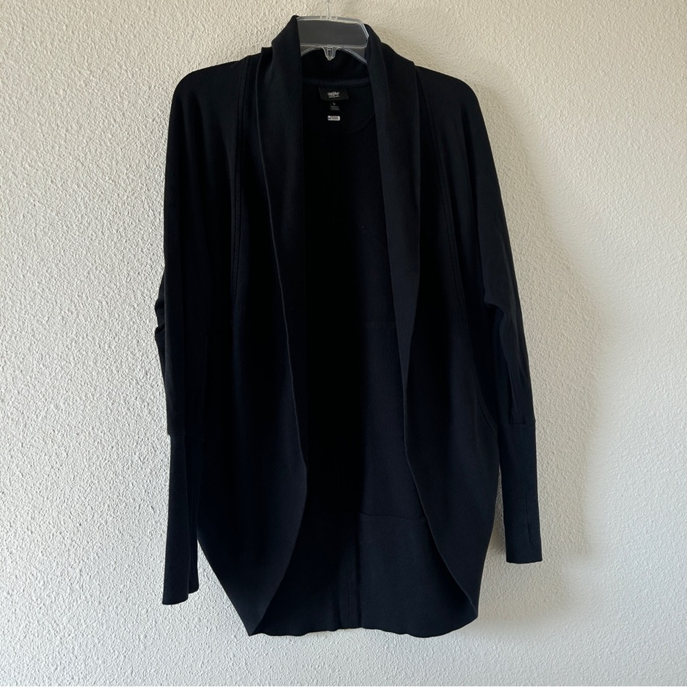 Massimo Dolman Sleeve Circle Cardigan Open Women’s Small Black Relaxed Fall